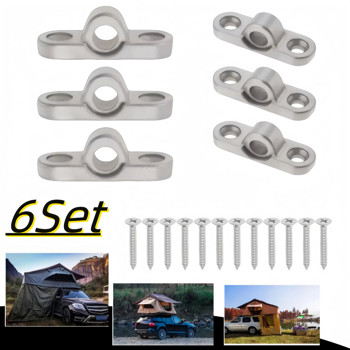 supports tige solaire argentés eyelets pièces vis industriel camping car caravane fixations