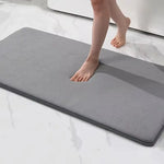 tapis bain gris moderne doux absorbant antidérapant lavable machine confortable salon salle bain