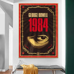affiches pop art révolutionnaires géorges orwell 1984 graphiques abstrait oeil stylisé rouge noir beige