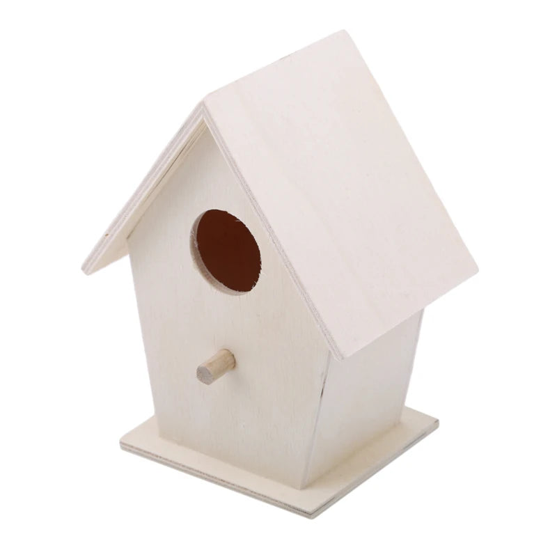 nichoirs oiseaux bois naturel rustique cordelette blanche décoration extérieure jardin suspension simple thermomodeclient