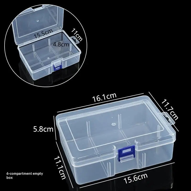 boîte rangement bijoux plastique transparente pratique moderne poignée détachable anti poussière orange