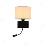 lampe murale moderne tissu noir beige éclairage chambre cuisine salle manger led angle réglable