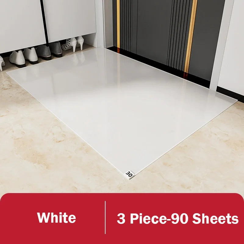 tapis adhésif jetable moderne blanc imperméable résistant sol 45x60cm paresseux anti poussière entrée domestique