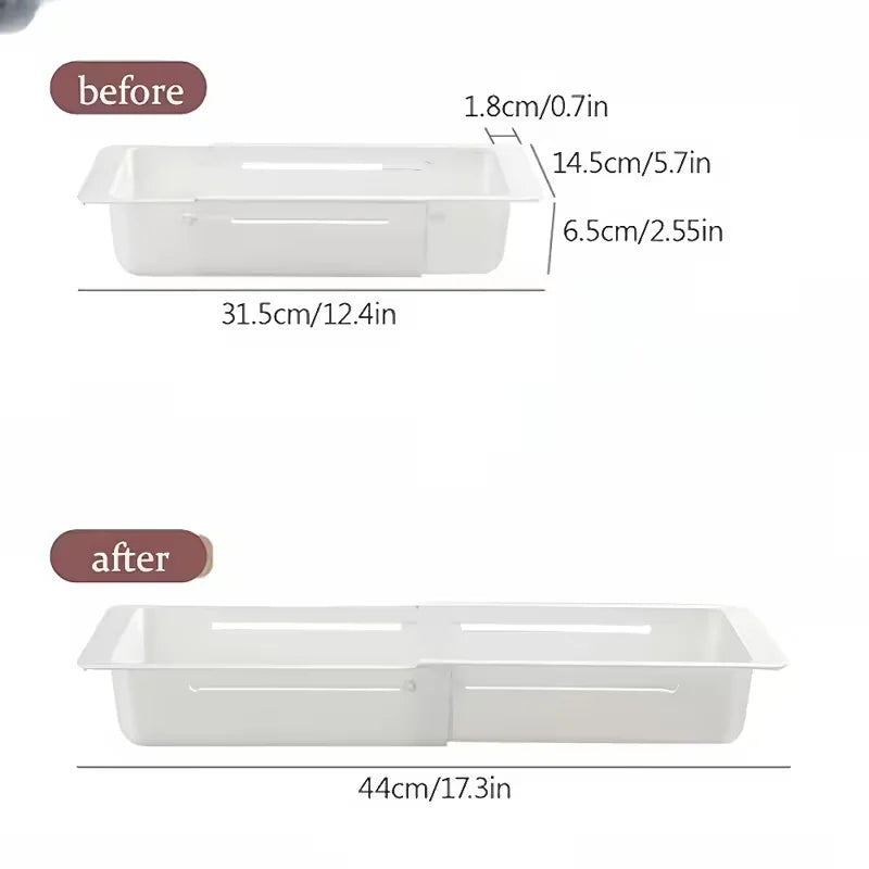 organisateur tiroir extensible rangement boîte intégrée blanc moderne jouets peluche papeterie utilitaire