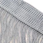 rideau franges perlées 100x200cm polyester transparent moderne salon décoration couleur argentée