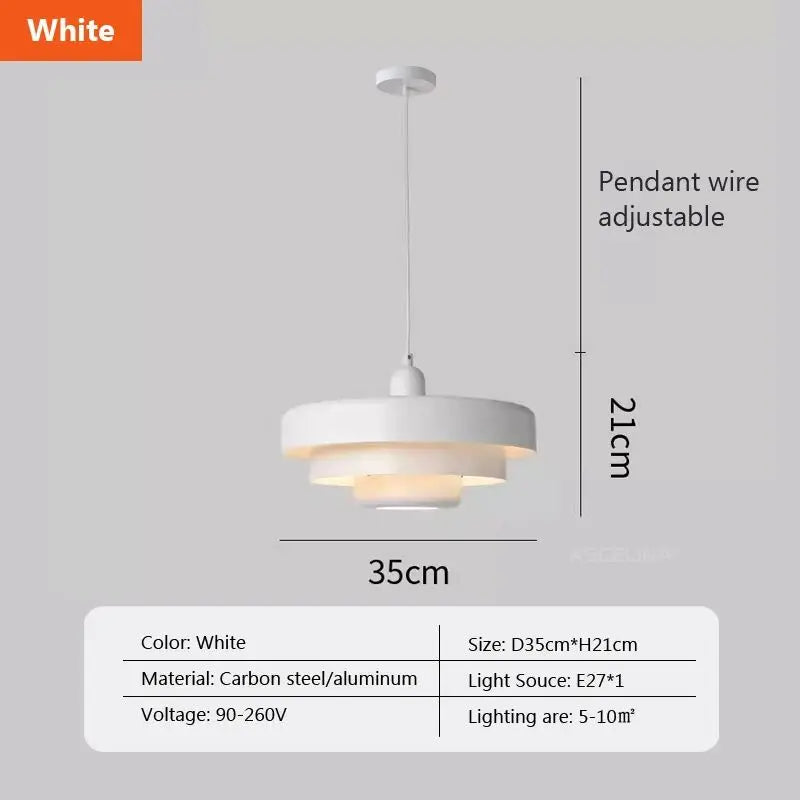 Suspension lumineuse moderne circulaire stratifiée blanc orange vert foncé scandinave chambre restaurant