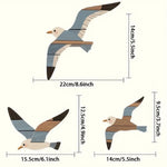 décoration murale moderne oiseaux marin bois rayures horizontales beige bleu brun