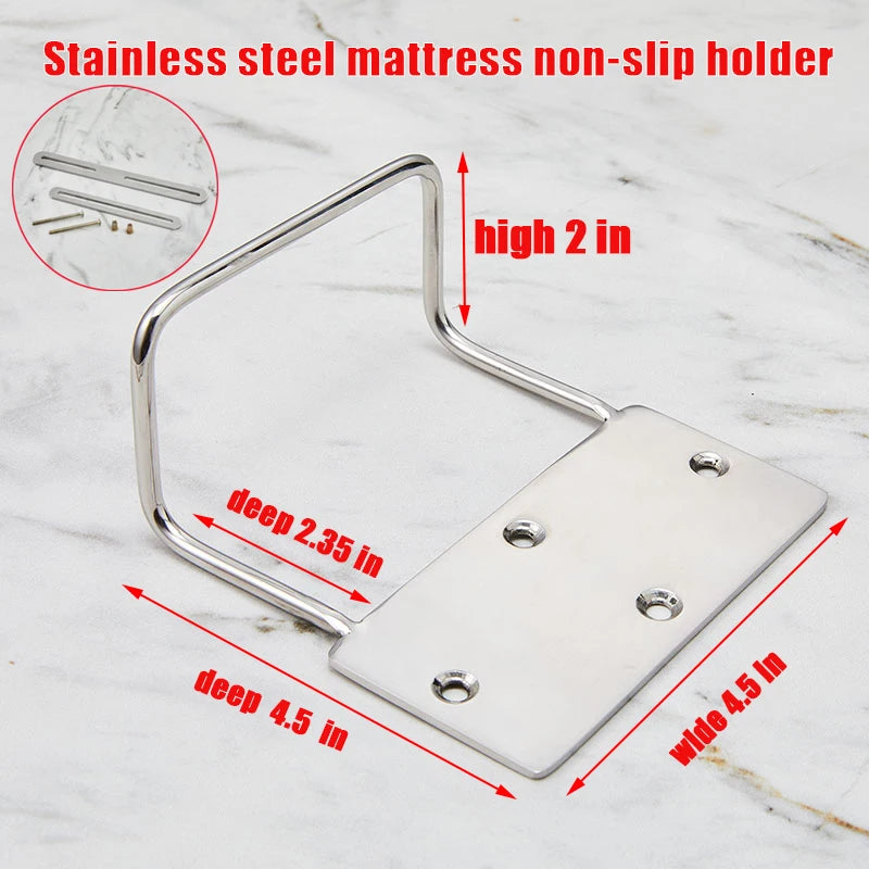 fixateur anti dérapant matelas coussin acier inoxydable moderne minimaliste vissage adhésif plaques barres métalliques