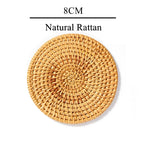 coasters tissés raphia naturel rustique ensemble six accessoires cuisine thé