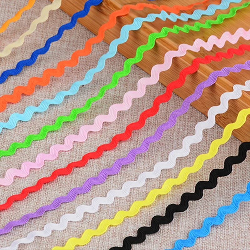 ruban tissé ondulé orange jaune vert blanc rose noir bleu gris moderne 15mètres