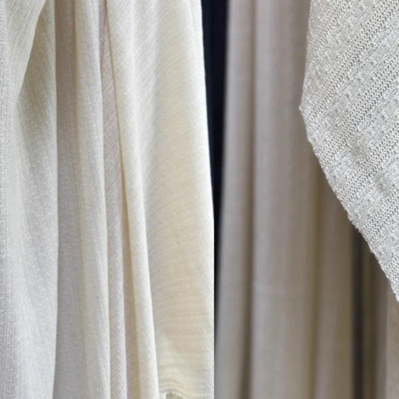 tissu blanc rayures horizontales texture moderne minimaliste 24% coton 53% laine 23% lyocell 150cm