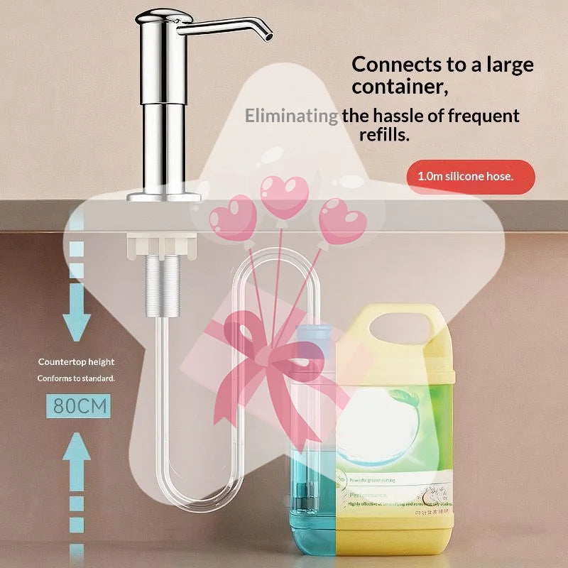 distributeur savon liquide chrome moderne fixations vis sans piece inclusion