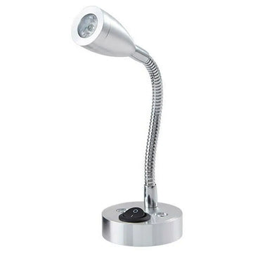 lampe flexible argent noir moderne interrupteur vis métal lisse fonctionnelle