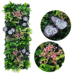 décoration murale plantes artificielles feuilles roses variées moderne intérieur vert rose jaune blanc rouge
