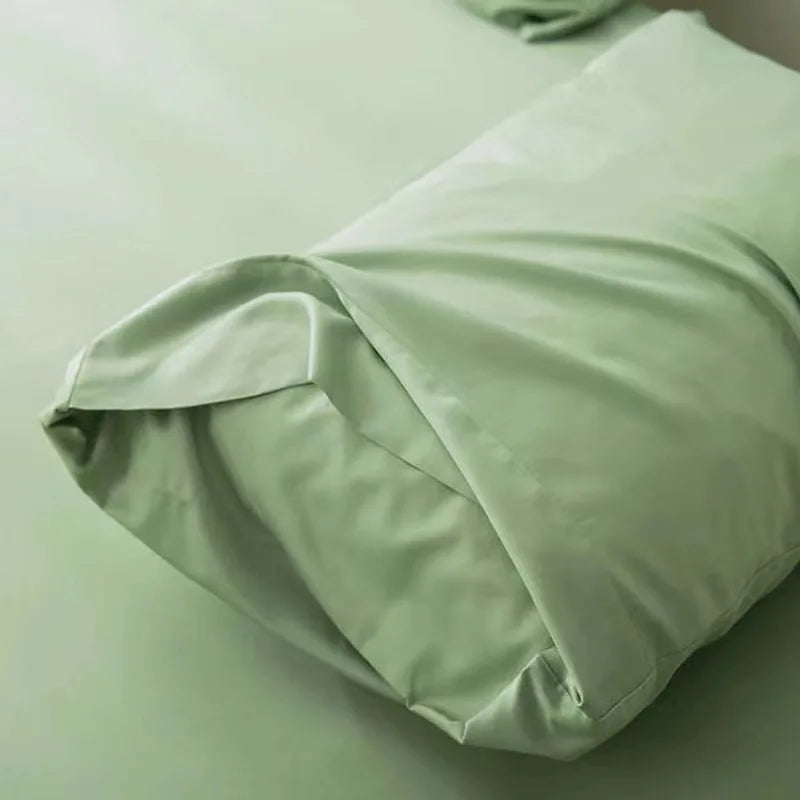 lot draps lit unis vert pastel coton doux moderne chambre maison