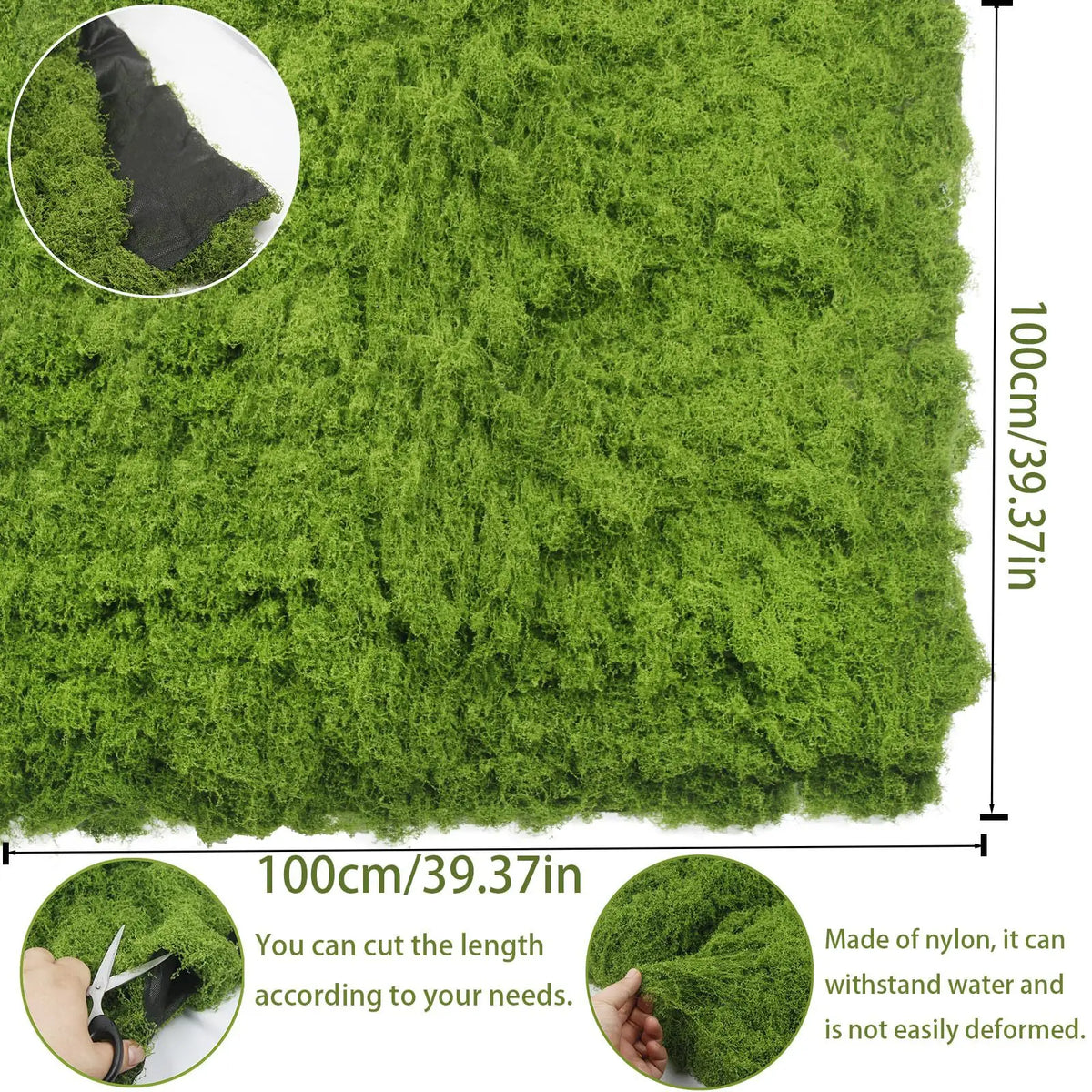 tapis herbe artificielle extérieure festival mariage anniversaire vert texture naturelle 100x100cm