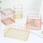 paniers rangement métal or rose gold maille fine moderne minimaliste respectueux environnement multifonctionnels