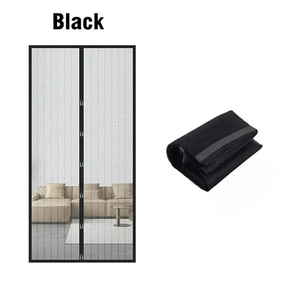 rideau moustiquaire porte noir maille fine moderne velcro aimants mains libres ventilation chambre