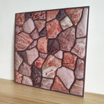 décoration murale moderne panneaux autocollants pierre naturelle beige gris brun 30x30cm