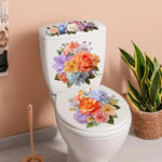 décoration toilettes adhésif fleurs tulipes marguerites lavande blanc classique facile nettoyer sans pelure