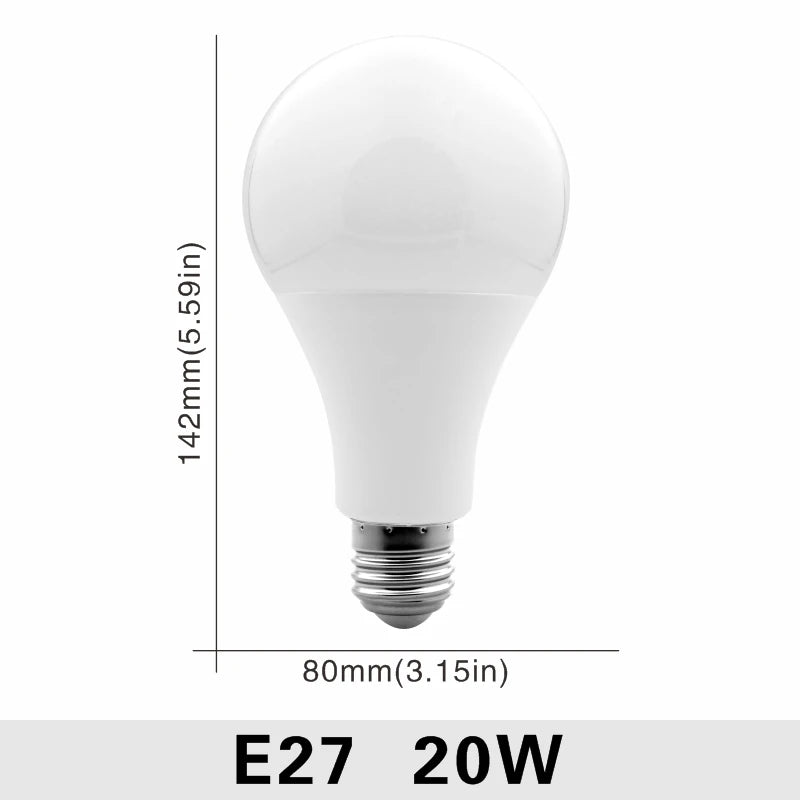 Ampoules LED E27 E14 blanc froid moderne 50000h 85+CRI 3W 20W