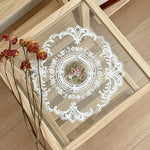 serviettes table vintage blanc broderie florale dentelle romantique maison fête