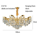lustre cristal moderne doré transparent finition brillante élégant pendeloque chambre salon