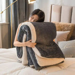 couverture laine gris beige moderne douce anti boulochage portable hospitalière hiver voyage pique nique