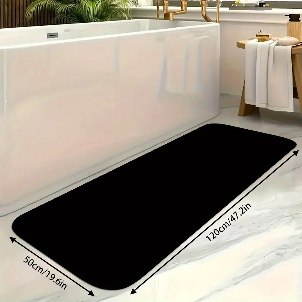 tapis noir uni moderne antidérapant flanelle douce mousse gant sol intérieur extérieur machine laver