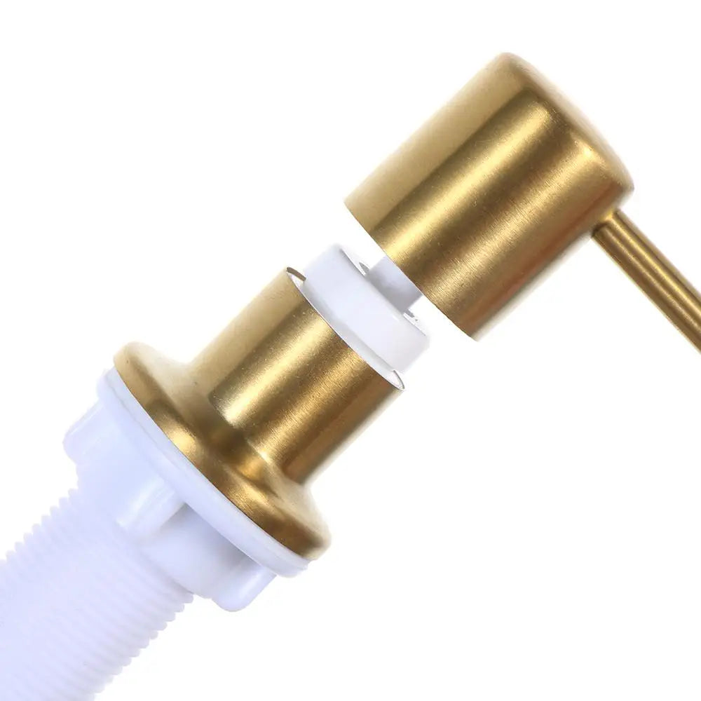 distributeur savon liquide moderne blanc doré mat salle bain main mousse plastique fixe tuyau