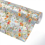 film décoratif multicolore fleurs papillons protection uv isolation thermique semi transparent moderne accroissement statique