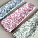 serviettes table coton imprimées florales bleu rose vert classiques cuisine festive