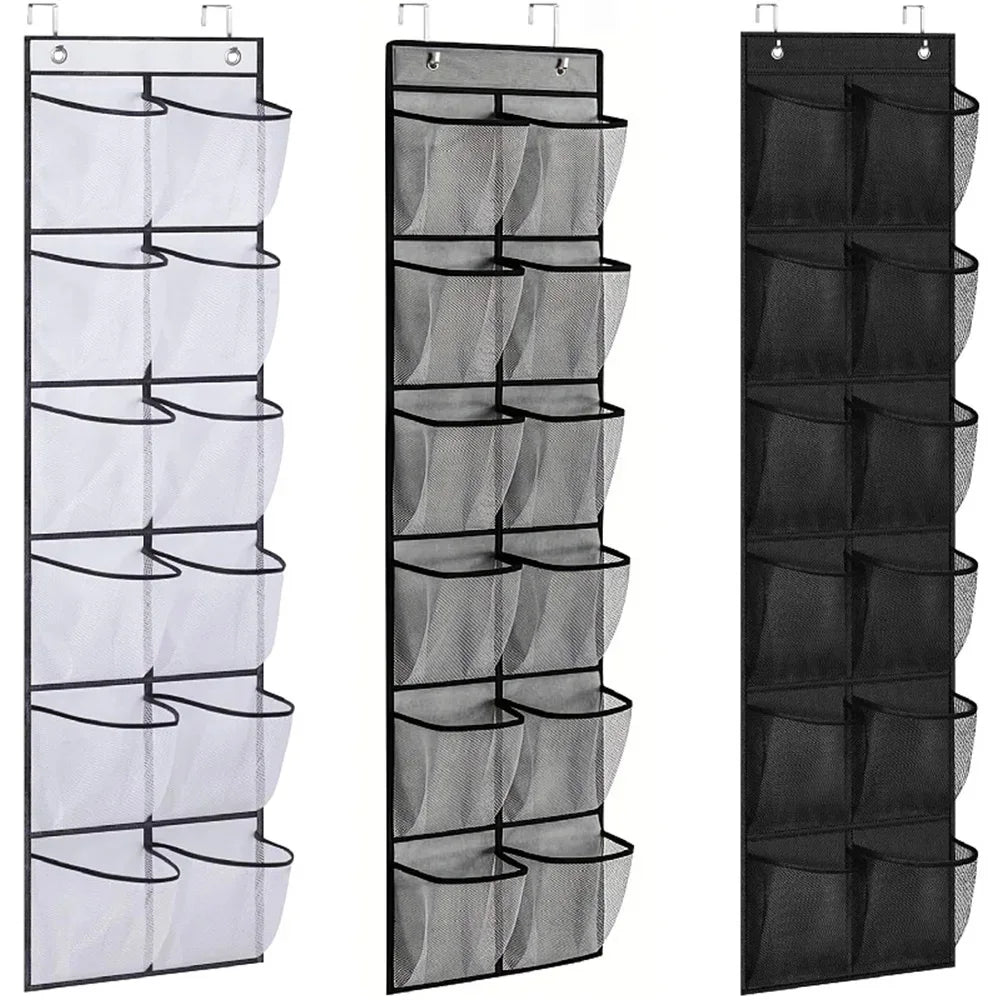 organisateur suspendu chaussures poches transparentes utilitaire rangement porte polyester pliable blanc noir gris