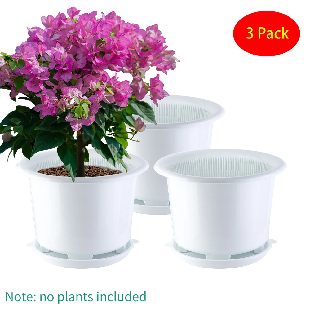 pots fleurs plastique blanc moderne drainage racines intérieur élégant ventilation plantesextérieur
