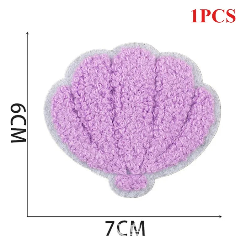 écussons décoratifs arc ciel coquillage fleurs texturés brillants adhésifs