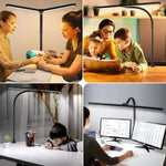 lampe led flexible double tete noir blanc moderne télécommande gooseneck minimaliste