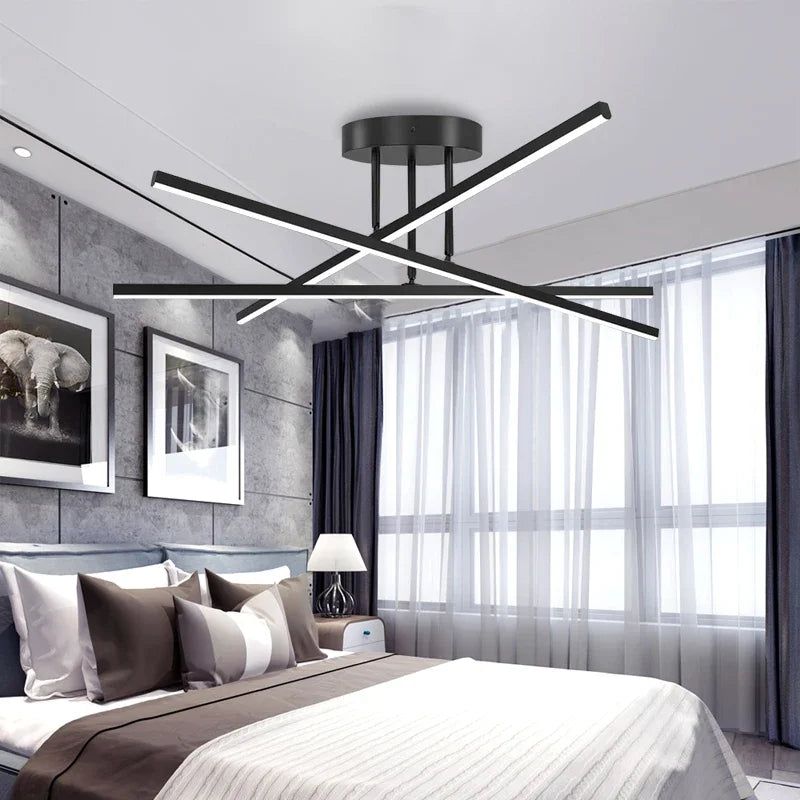 lampe suspendue moderne or noir ampoules led chambre salle manger lumière principale tricolore