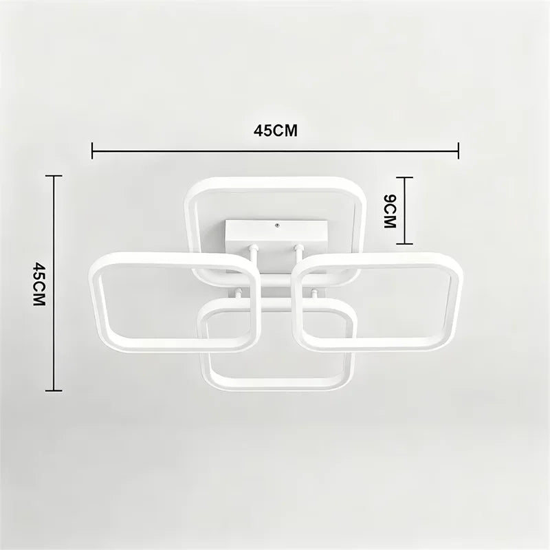 lampe moderne carrée noire géométrique éclairage cuisine salon 45x45cm