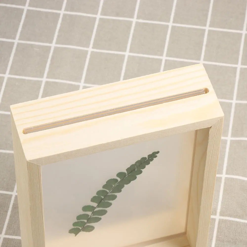 cadres photo bois transparent minimaliste rustique nature deco intérieure vintage feuilles sèches