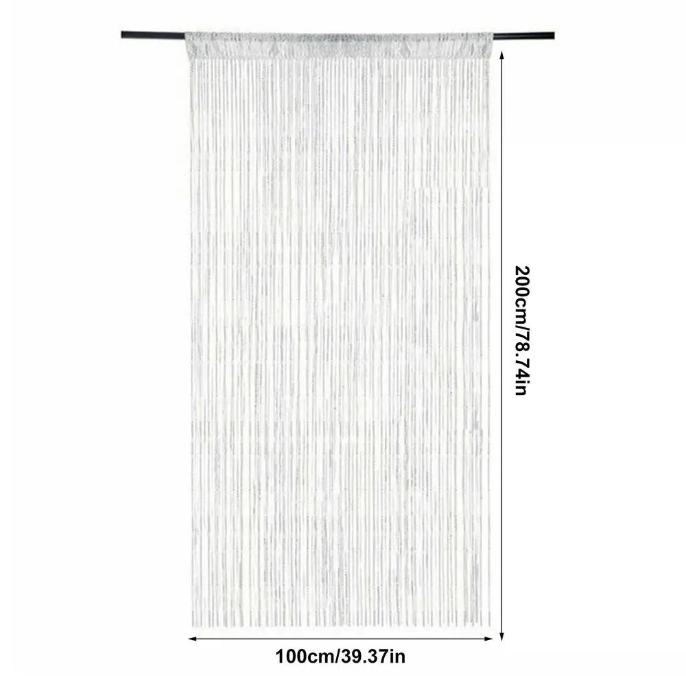 rideau franges argenté noir multicolore semi transparent festif barre supérieure