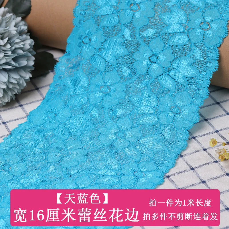 ruban élastique dentelle large 16cm serviettes classiques couleurs variées usage partie decoration
