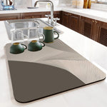 tapis séchage vaisselle moderne rayures gris adhésif 20x30cm 30x40cm 40x60cm 50x80cm