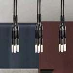 lampe suspension moderne verre bois structure métal noir salon chambre