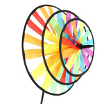 roue vent multicolore moderne rayures diagonales tringle extérieur jardin decoration