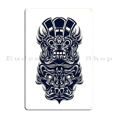 Plaque murale Bali vintage en métal blanc
