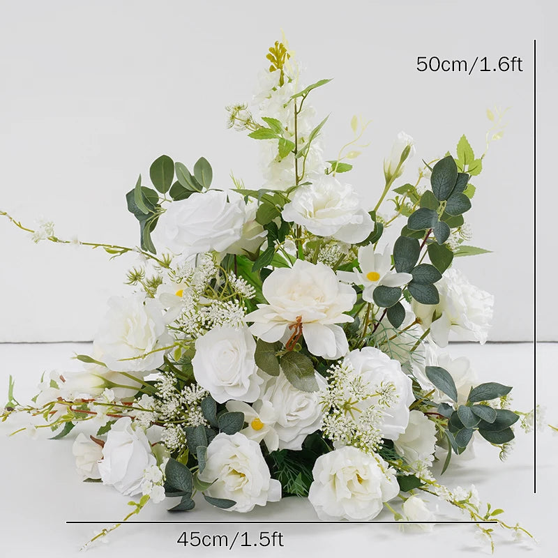 bouquets fleurs artificielles blanc rose bleu vert décoration maison anniversaire mariage party événement