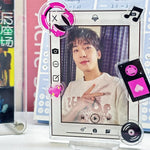 cadre photo acrylique transparent support carte kpop décor disque vinyle écouteurs coréen moderne