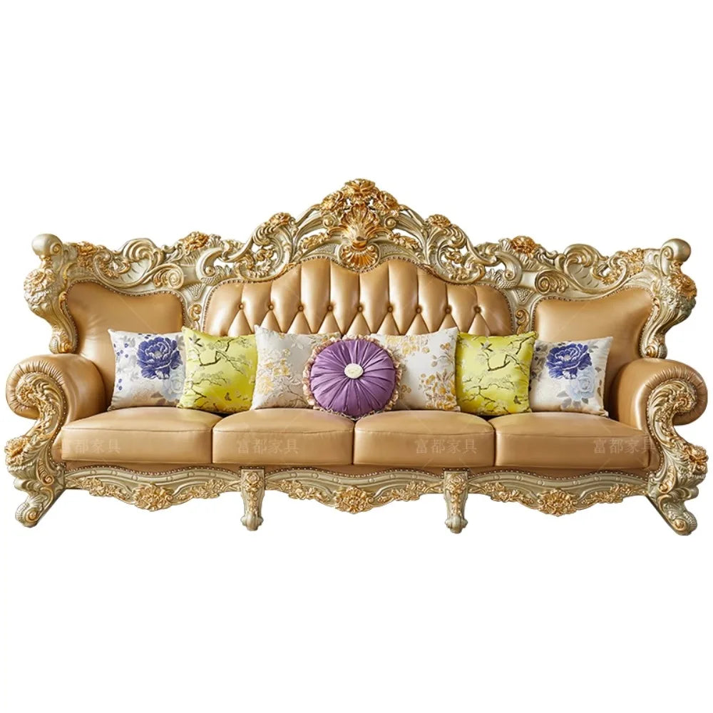 canapé angle beige doré capitonné moderne maison famille salon confortable