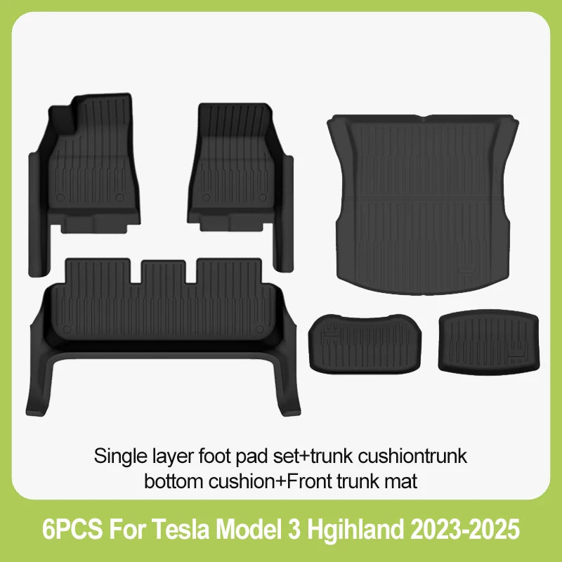 tapis sol voiture tesla model noir rayures horizontales moderne clips protection pieds