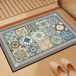 tapis sol multicolore patchwork moderne motifs géométriques floraux salle bain lavable machine absorbant